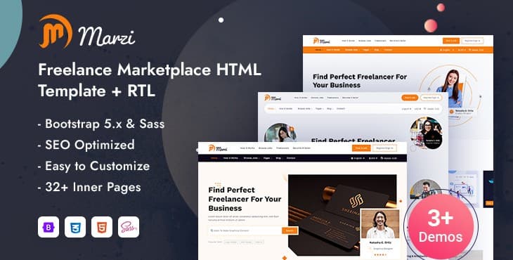 Marzi – Freelance Marketplace HTML Template