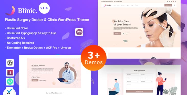 Blinic – Cosmetic and Plastic Surgery WordPress Theme preview