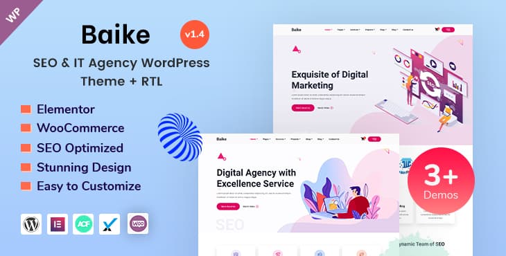 Baike – SEO and IT Agency WordPress Theme preview