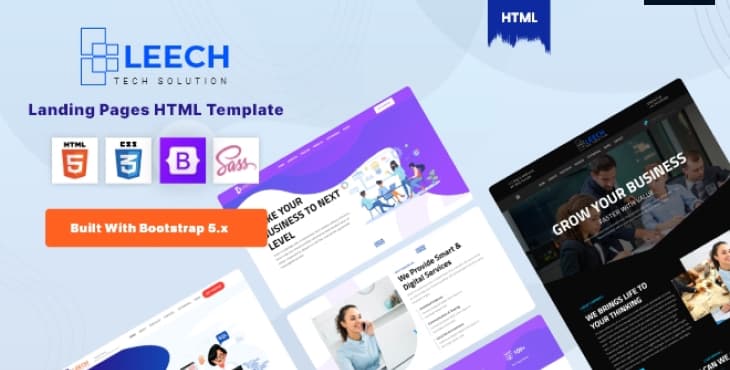 Leech – Landing Pages HTML Template + RTL preview