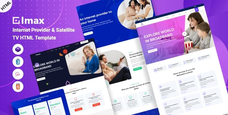 Imax – Internet Service Provider & Satellite TV HTML Template preview