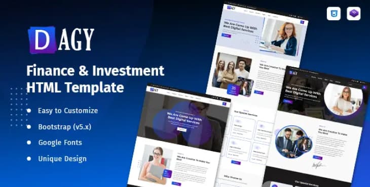 Dagy – Finance & Investment HTML Template