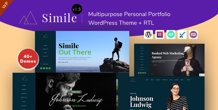 Simile – Multipurpose Personal Portfolio WordPress Theme preview