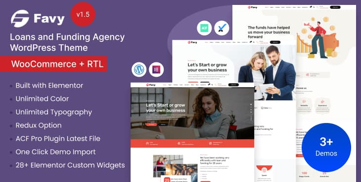 Favy – Loans and Funding Agency WordPress Theme preview