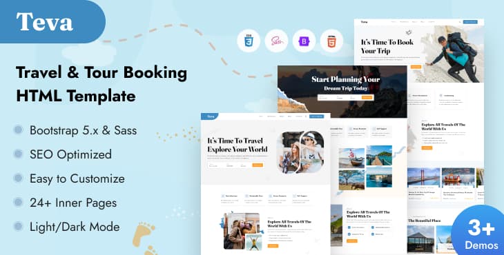 Teva – Travel & Tour Booking HTML Template preview