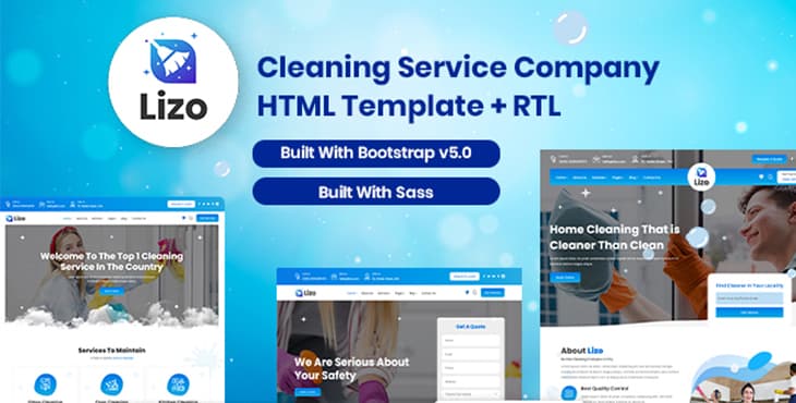 Lizo – Cleaning Service Company HTML Template