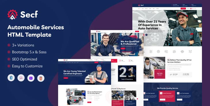 Secf – Automobile Services HTML Template
