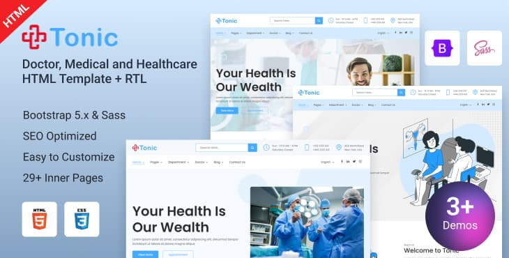Tonic – Doctor, Medical and Healthcare HTML Template