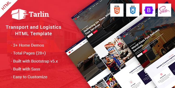 Tarlin – Transport & Logistics HTML Template + RTL