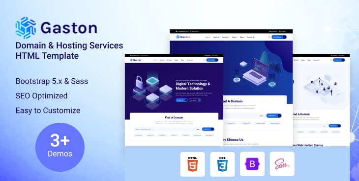 Gaston – Domain & Hosting Services HTML Template