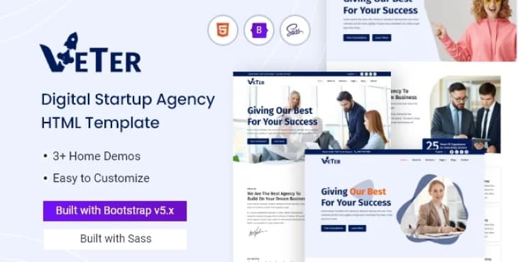 Veter – Digital Startup HTML Template