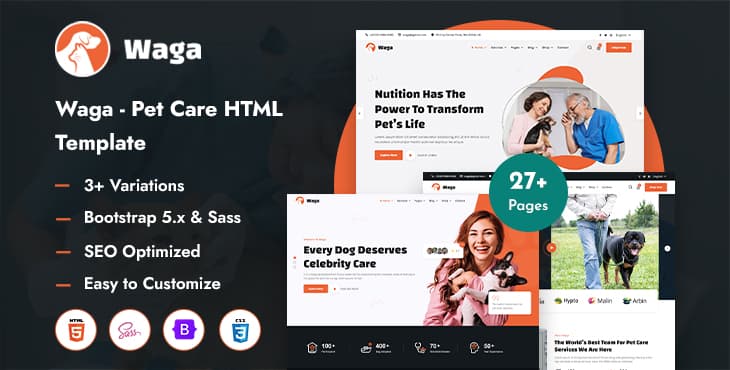 Waga – Pet Care HTML Template