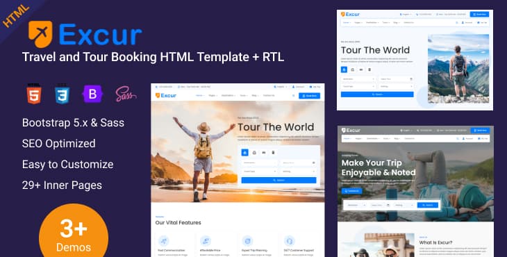 Excur – Travel and Tour Booking HTML Template