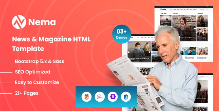 Nema – News Magazine HTML Template