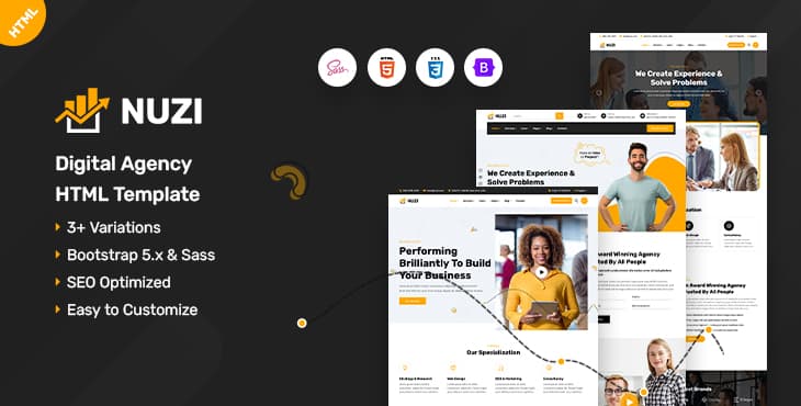 Nuzi – Digital Agency HTML Template