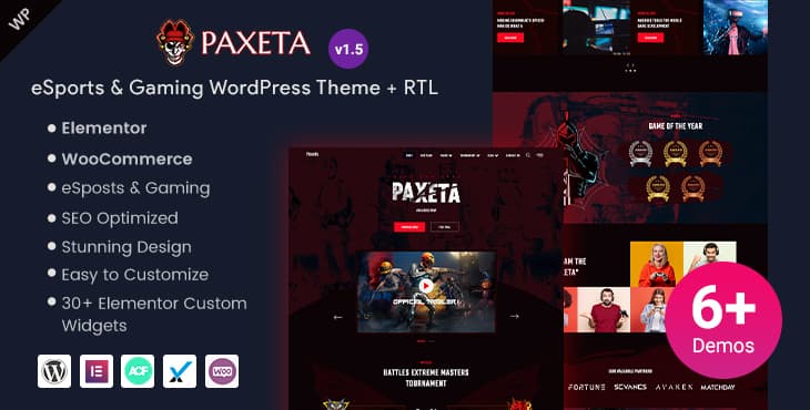 Paxeta – eSports and Gaming WordPress Theme preview