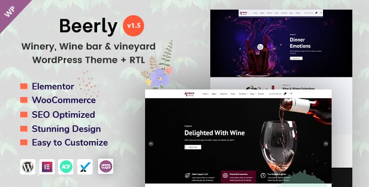 Beerly – Winery and Wine Bar WordPress Theme preview
