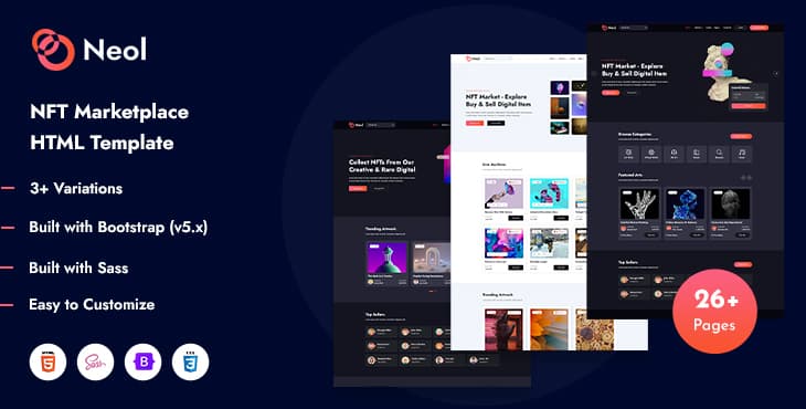 Neol – NFT Marketplace HTML Template preview