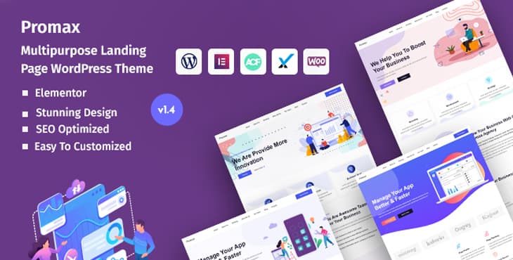 Promax – Multipurpose Landing Page WordPress Theme preview