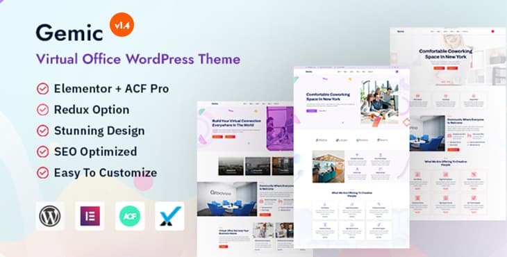 Gemic – Office Space & Rental WordPress Theme preview